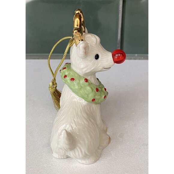 Blinking All The Way Reindeer 2016 Lenox Reindeer Ornament Red Nose Blinks! - Picture 2 of 9